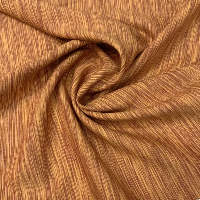 Striped Linen Fabric – Orange and Rust
