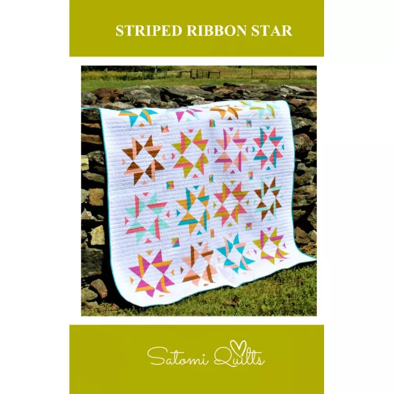 Striped Ribbon Star Quilt Pattern