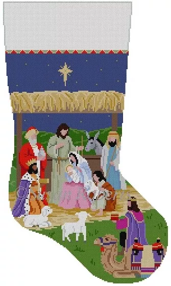 Susan Roberts Needlepoint – Nativity Stable Stocking II