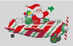 Susan Roberts Needlepoint – Santa Pilot Ornament