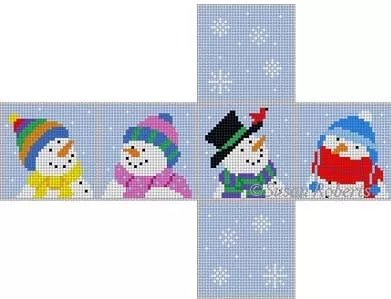 Susan Roberts Needlepoint – Snowman Cube Ornament