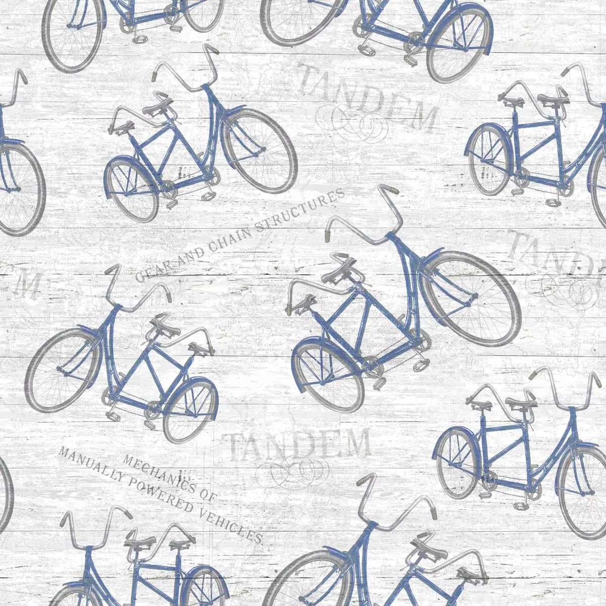 Tim Coffey – Tandem Journey – Blue Bicycle Fabric