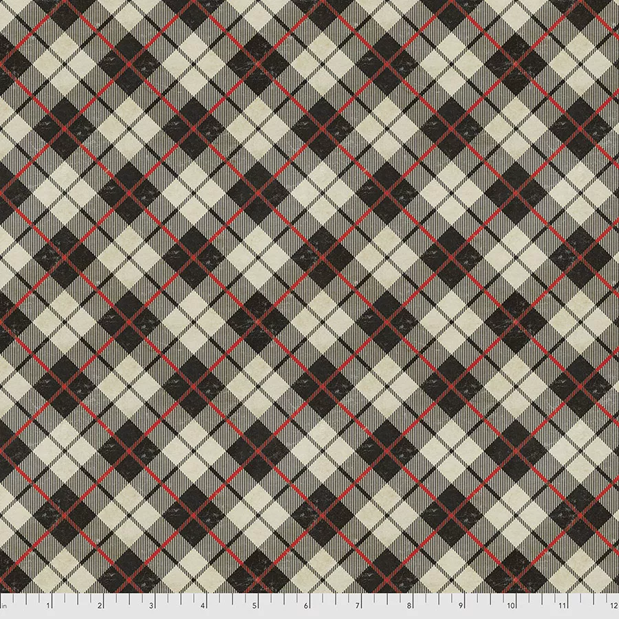 Tim Holtz Eclectic Elements Holiday Plaid Neutral