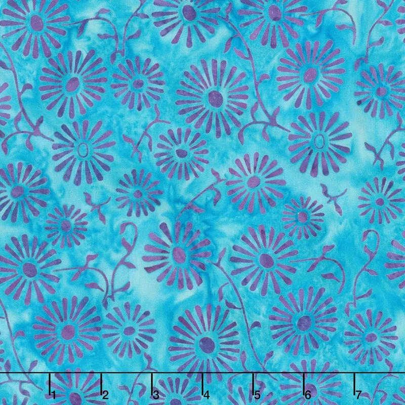 Tranquil Garden Batiks – Daisy Sapphire Yardage