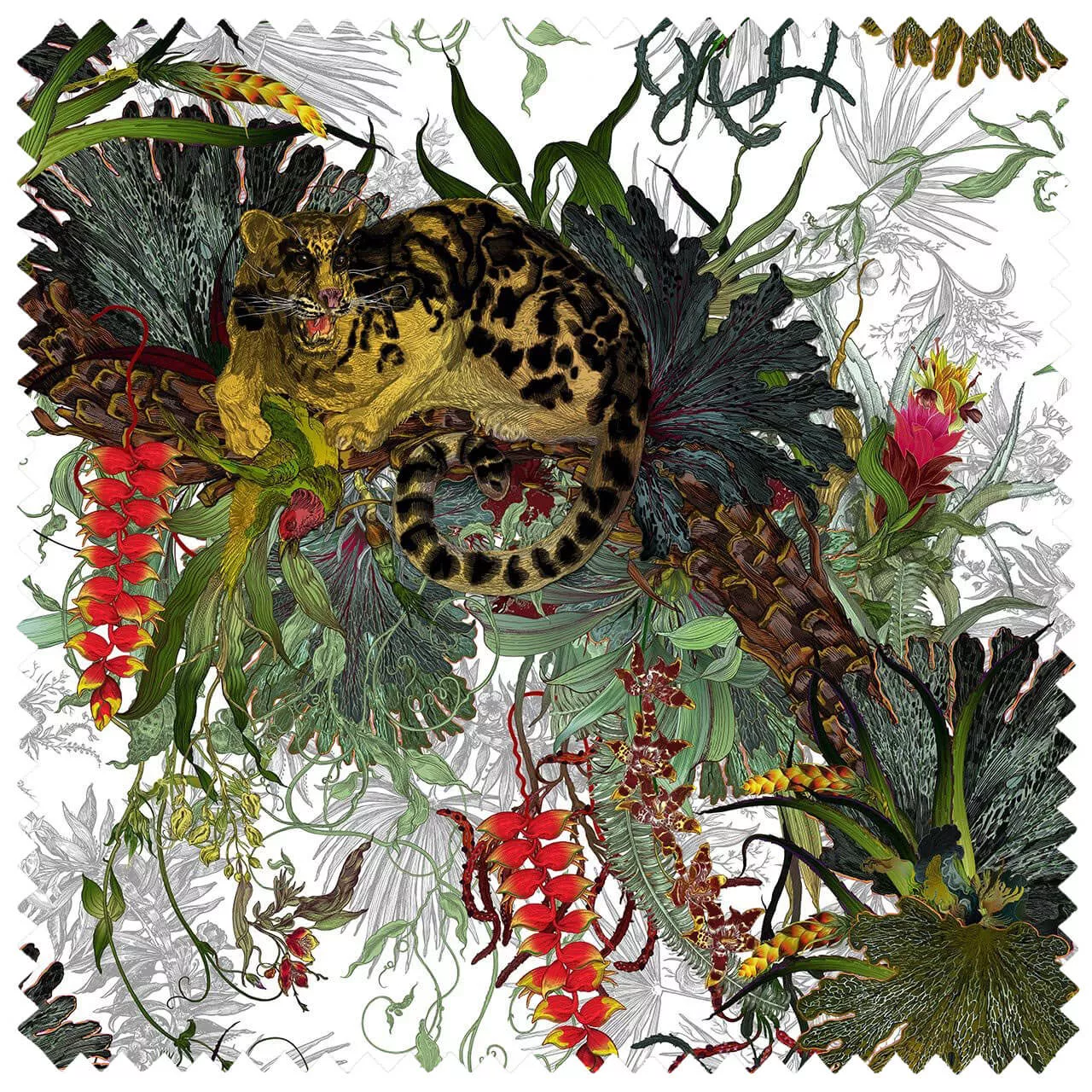 Tropical Clouded Leopard Original Linen