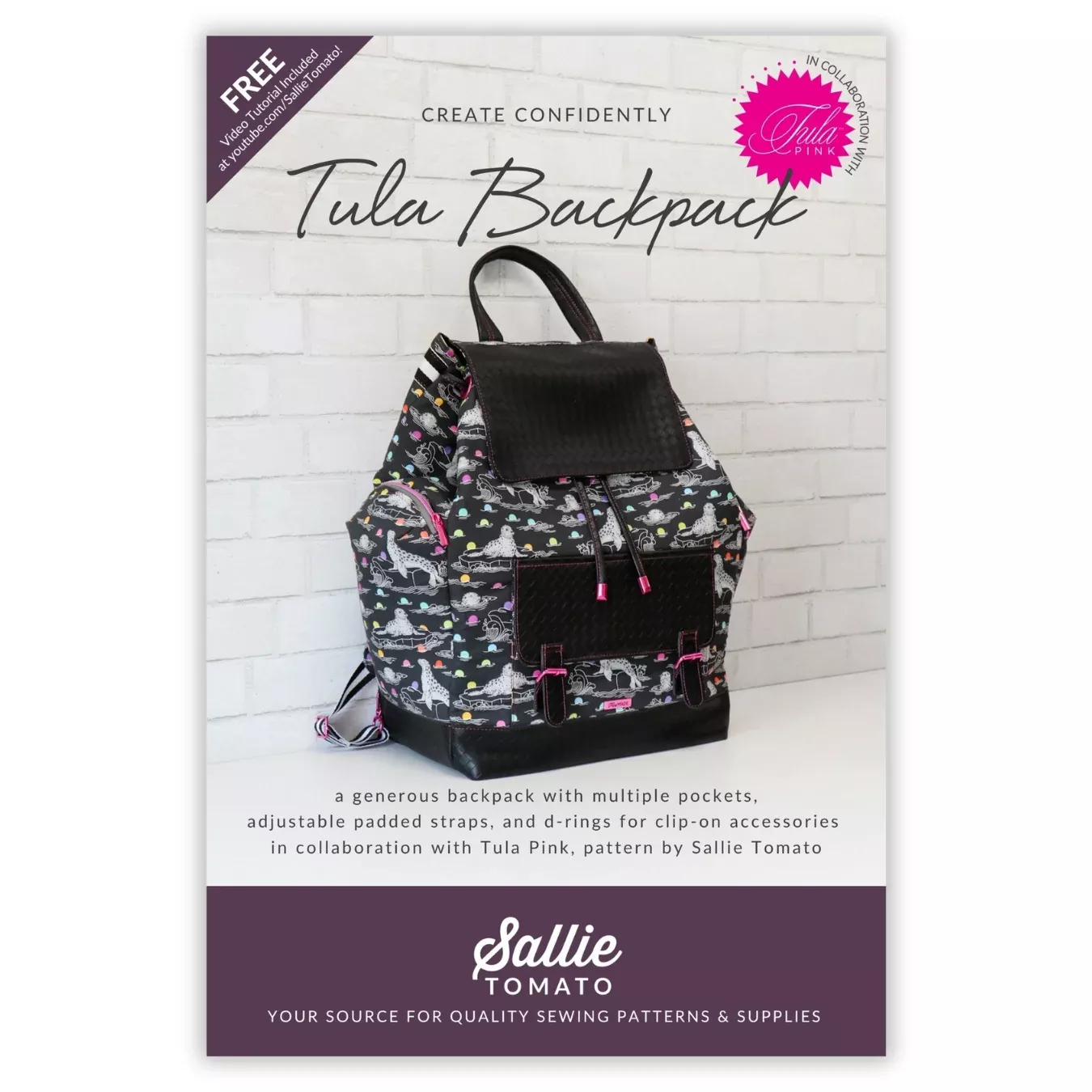 Tula Pink Backpack Paper Pattern