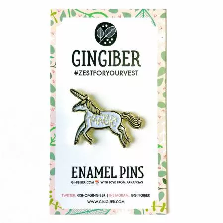 Unicorn Enamel Pin/ White