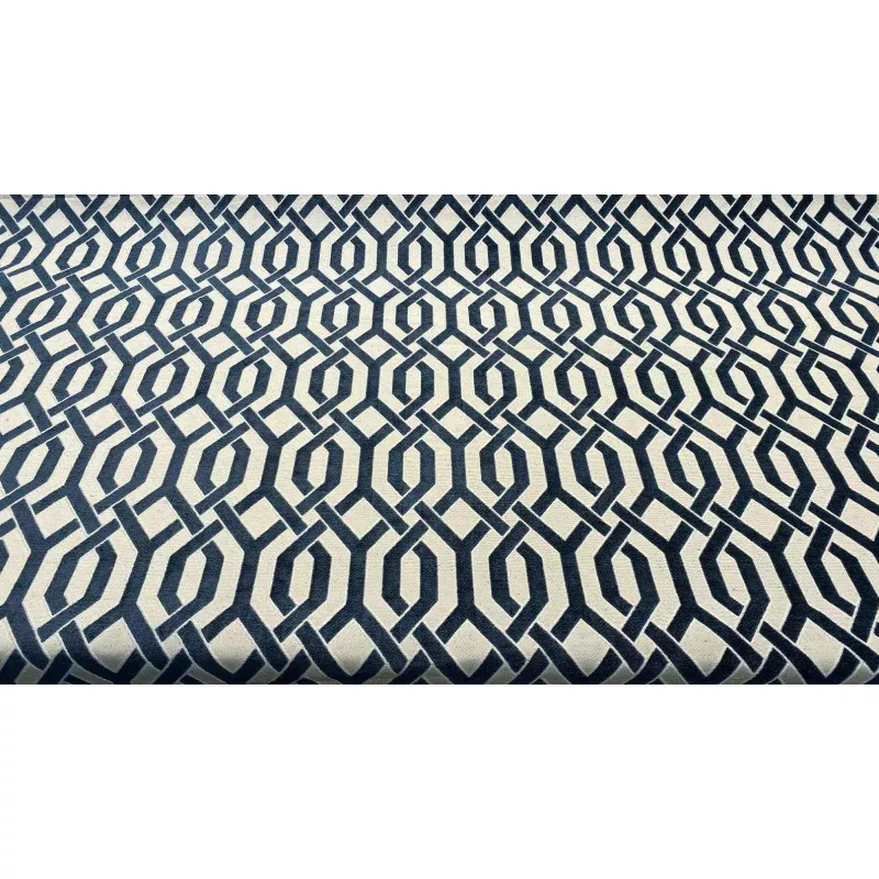 Upholstery Naxos Blue Navy Geometric Chenille Fabric By The Yard