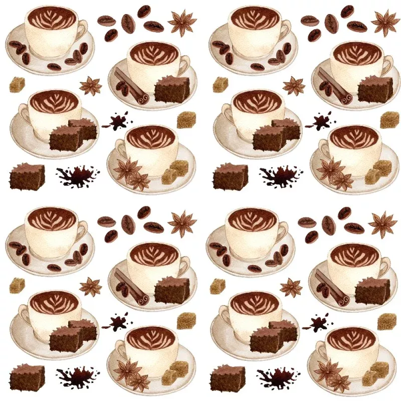 Vintage Coffee Fabric – White