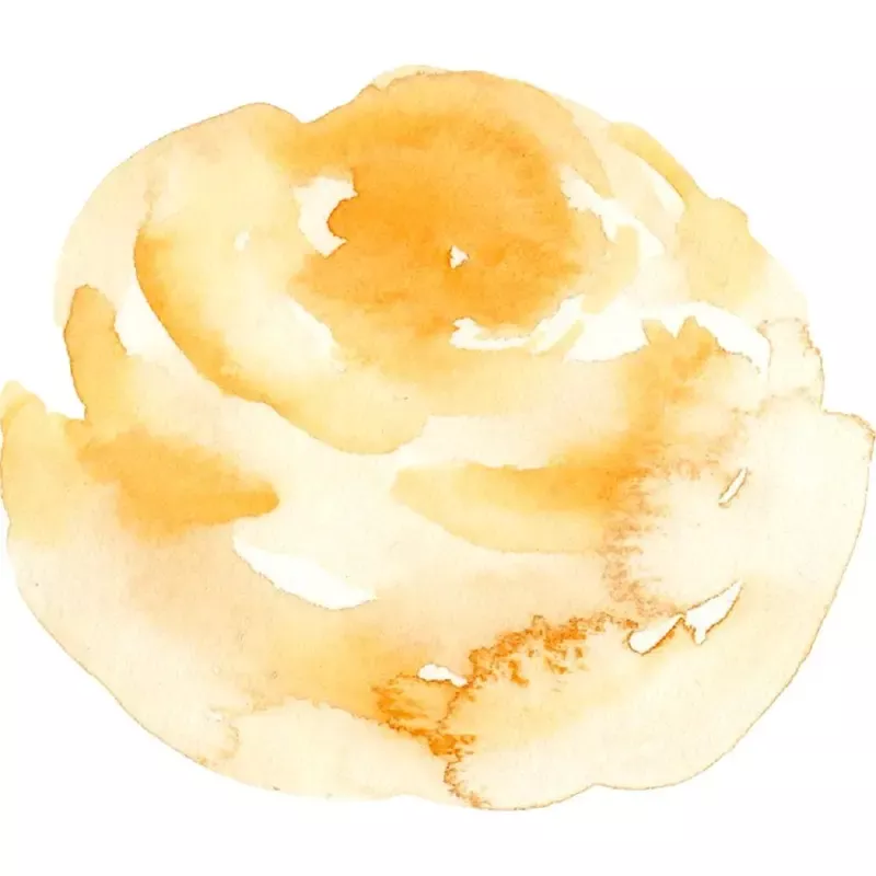 Watercolor Rose Fabric Panel – Yellow