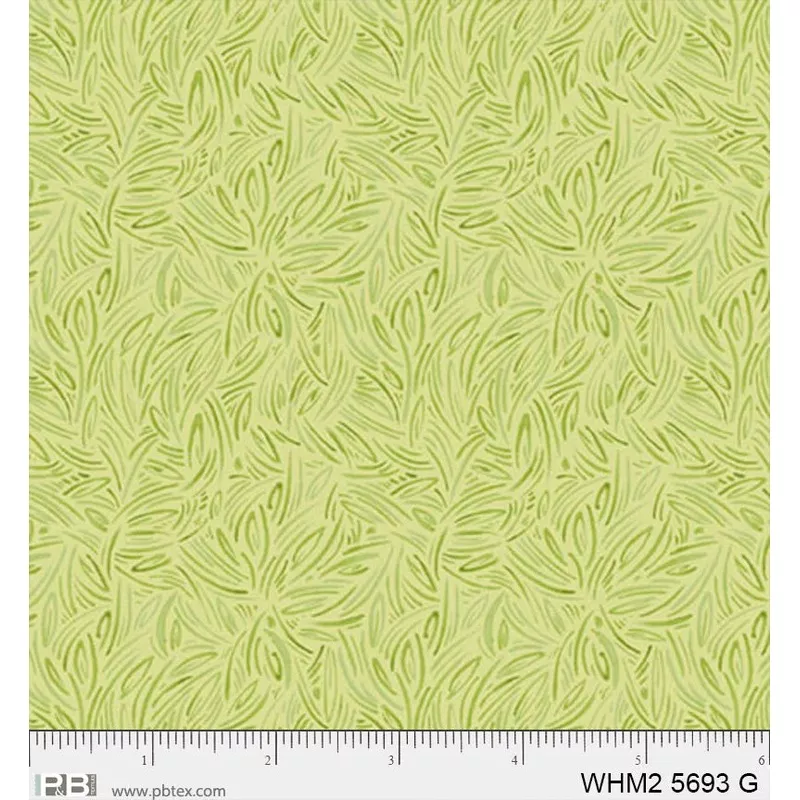 Whimsy II Light Green Packed Tonal Linework Fabric Yardage