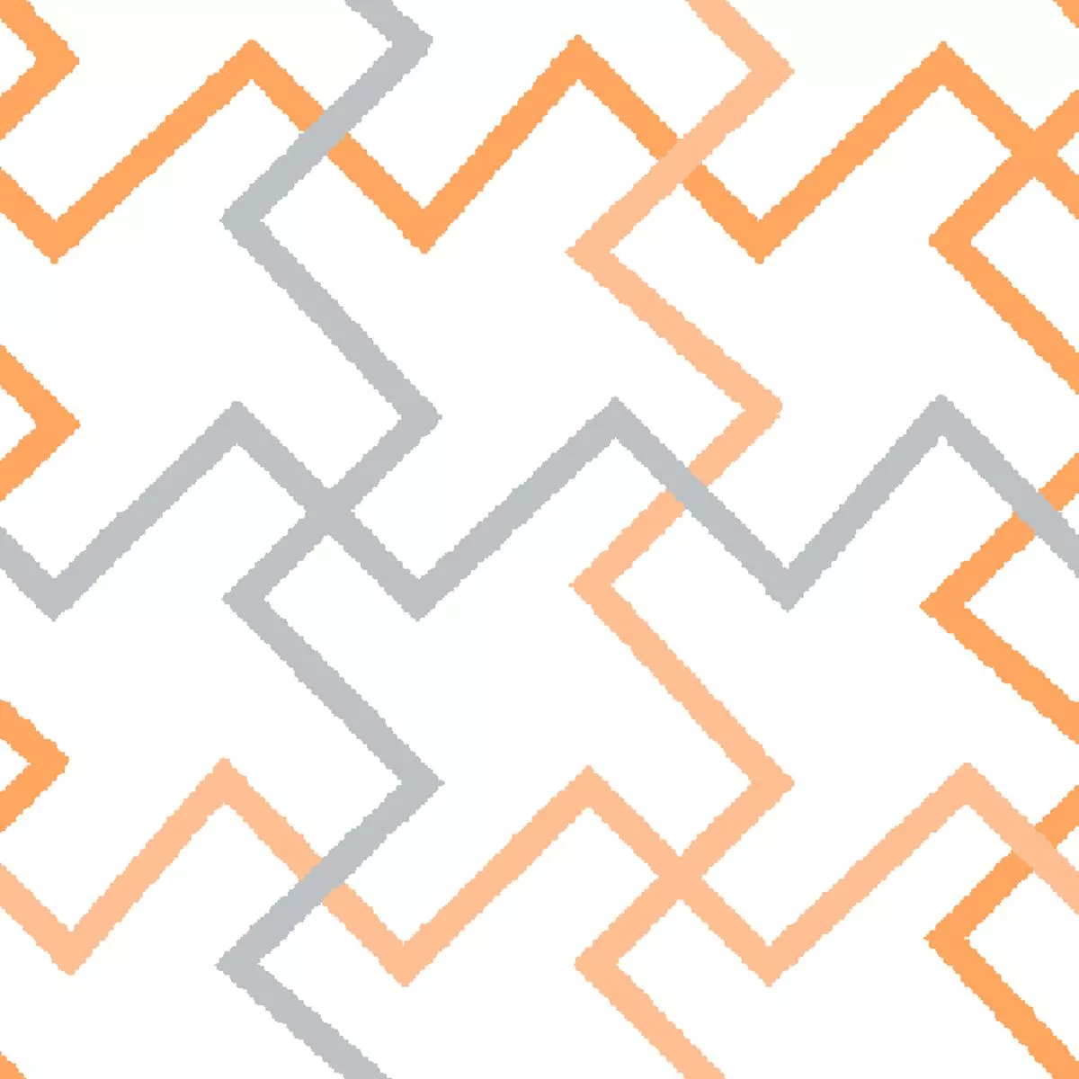 Zigzag Lattice on Orange & Gray Fabric