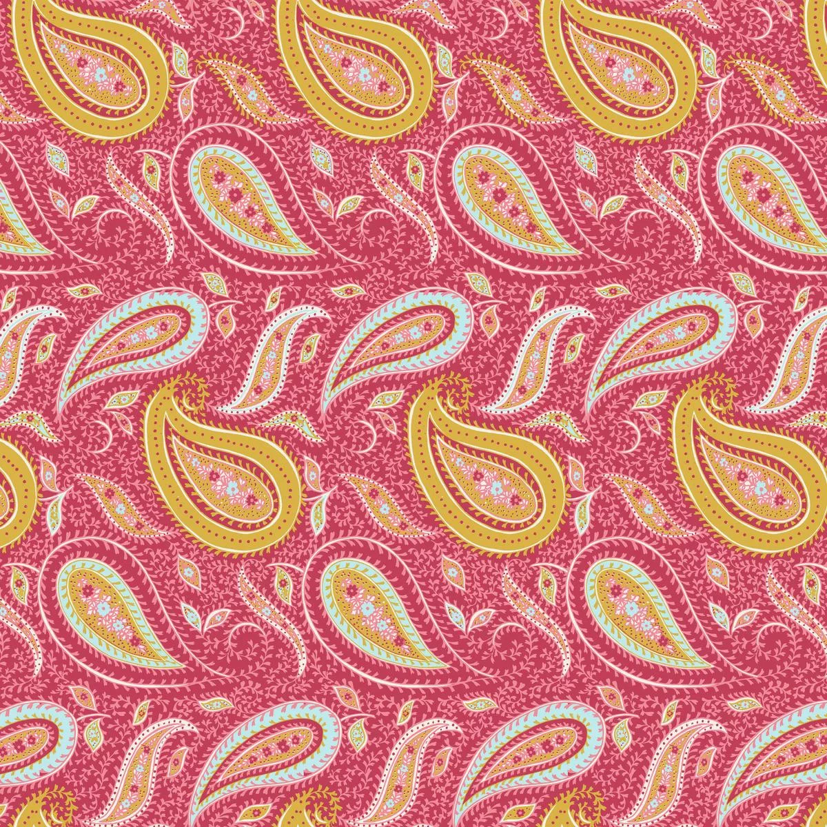 Zinnia on Coral Fabric