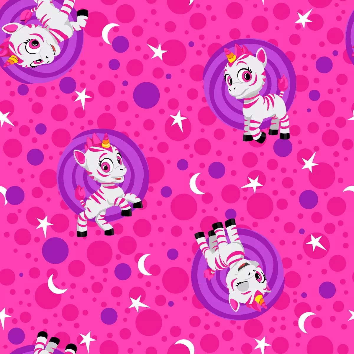 Zoonicorn Aliel Dots on Pink Fabric